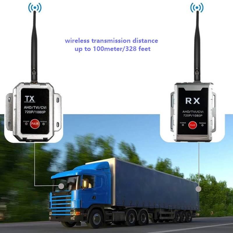 wireless digital transmitter and receiver for vehicle wired camera